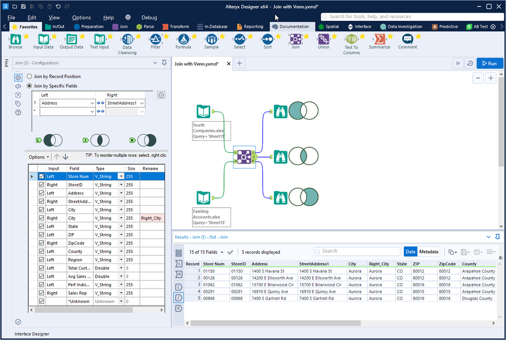 Figure 1 — Alteryx Designer workflow interface